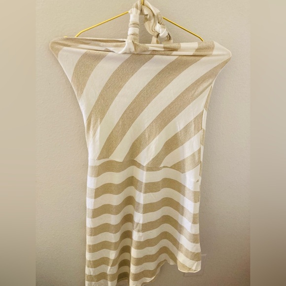 Gold Striped Dress Gold & White - Picture 1 of 3